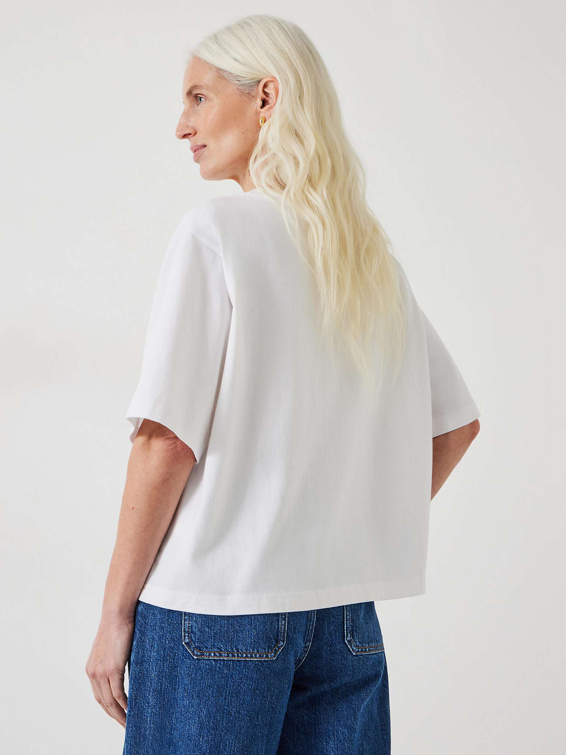 Buy HUSH Romina Boxy Cotton T-Shirt, White Online at johnlewis.com