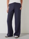 HUSH Frances Wide Leg Trousers, Dark Navy