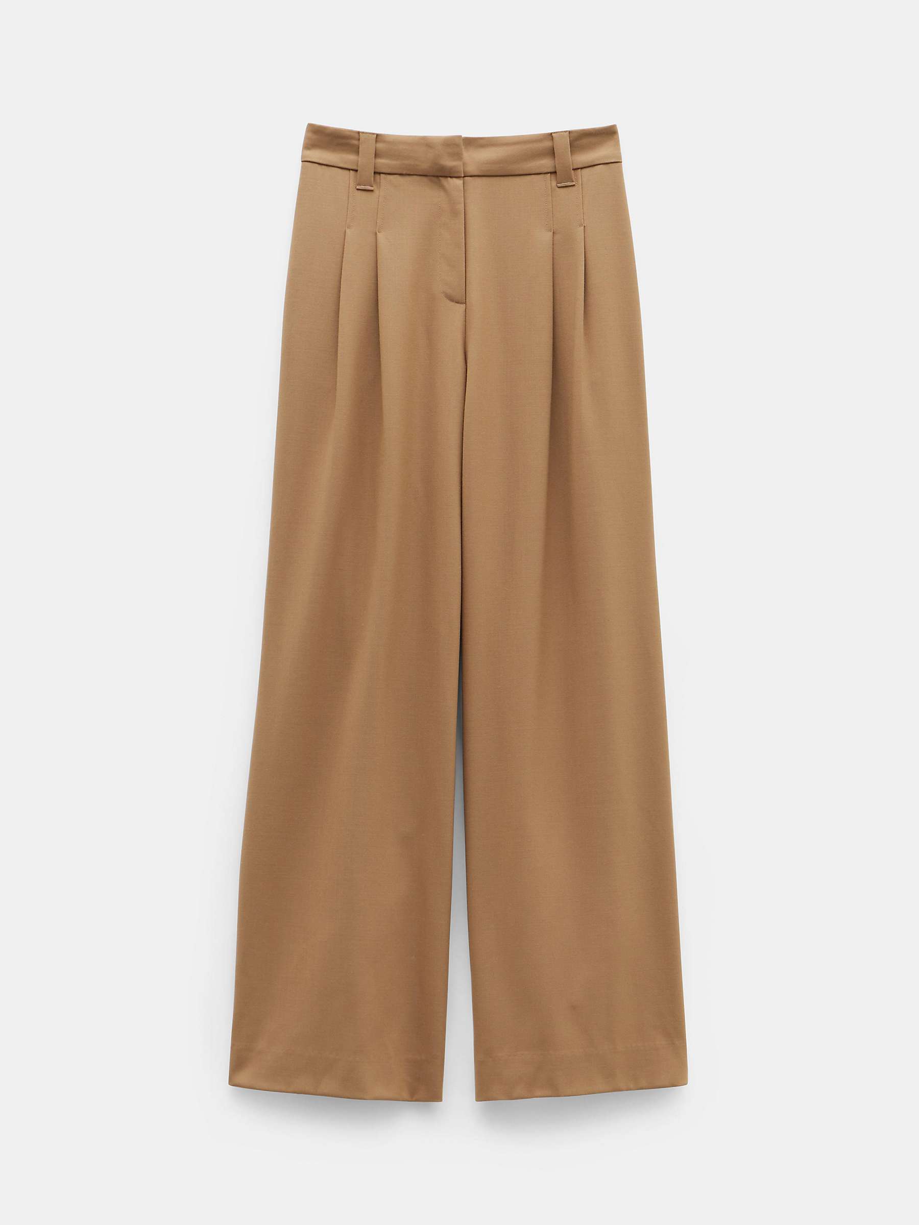Buy HUSH Aoife Wool Blend High Waist Trousers, Camel Brown Online at johnlewis.com