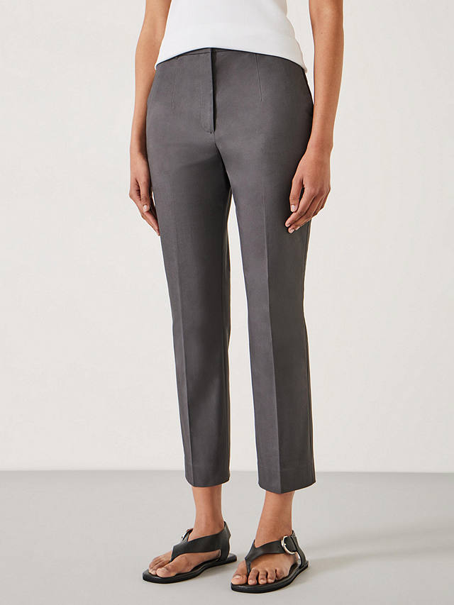 HUSH Hayes Cigarette Cotton Trousers, Charcoal