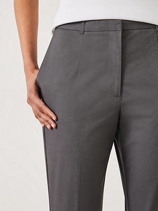 HUSH Hayes Cigarette Cotton Trousers, Charcoal