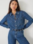 HUSH Evelyn Denim Relaxed Jumpsuit, Mid Authentic Wash