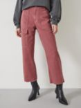 HUSH Issy Cropped Cotton Trousers, Merlot
