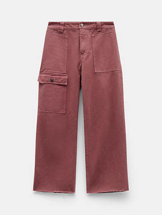 HUSH Issy Cropped Cotton Trousers, Merlot