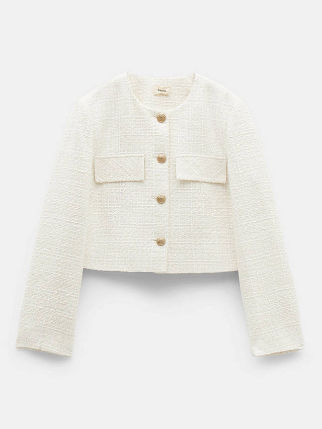 HUSH Esti Cropped Boucle Jacket, White