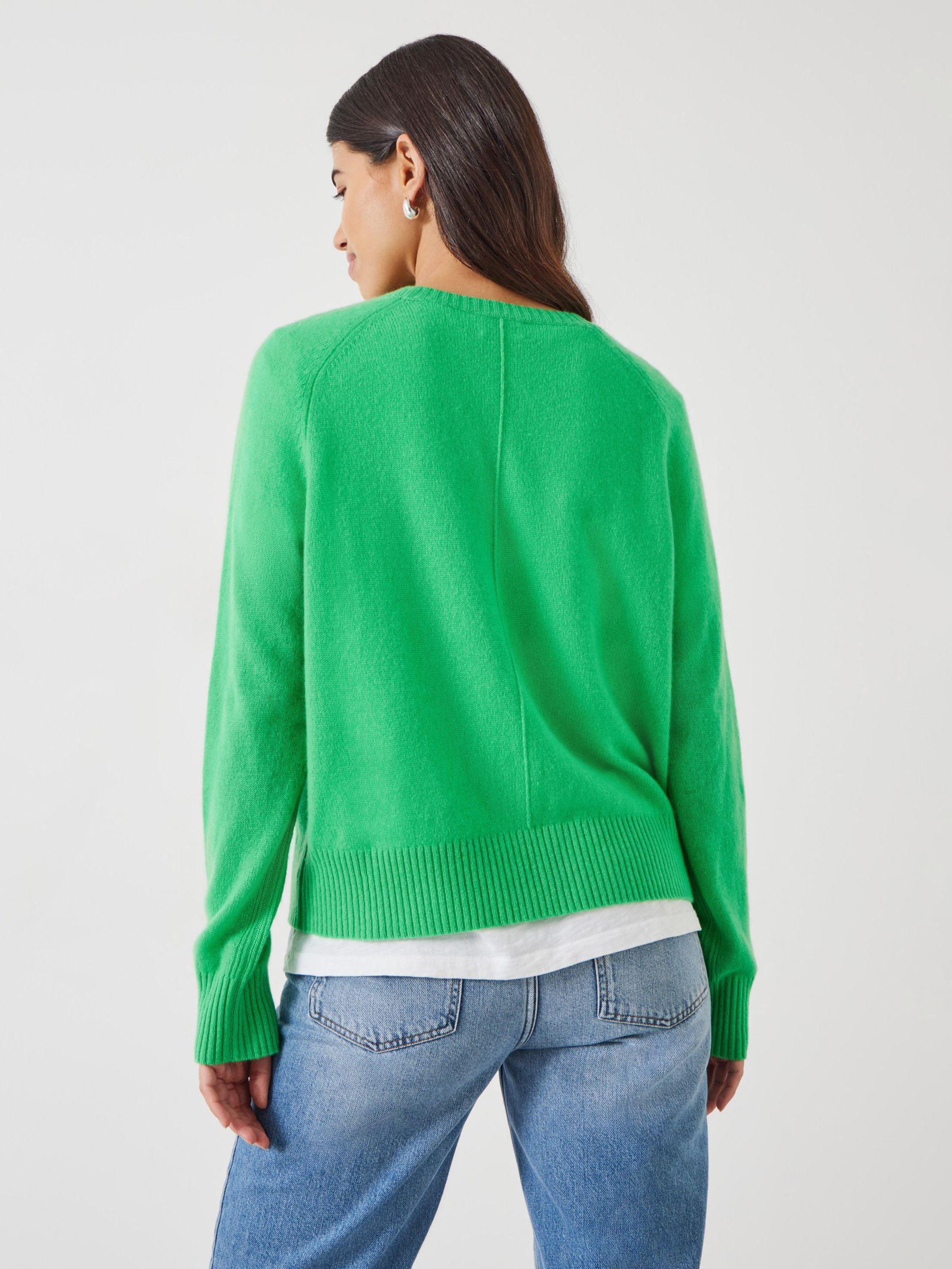 Buy HUSH Charlie Saddle Shoulder Cashmere Jumper, Bright Green Online at johnlewis.com