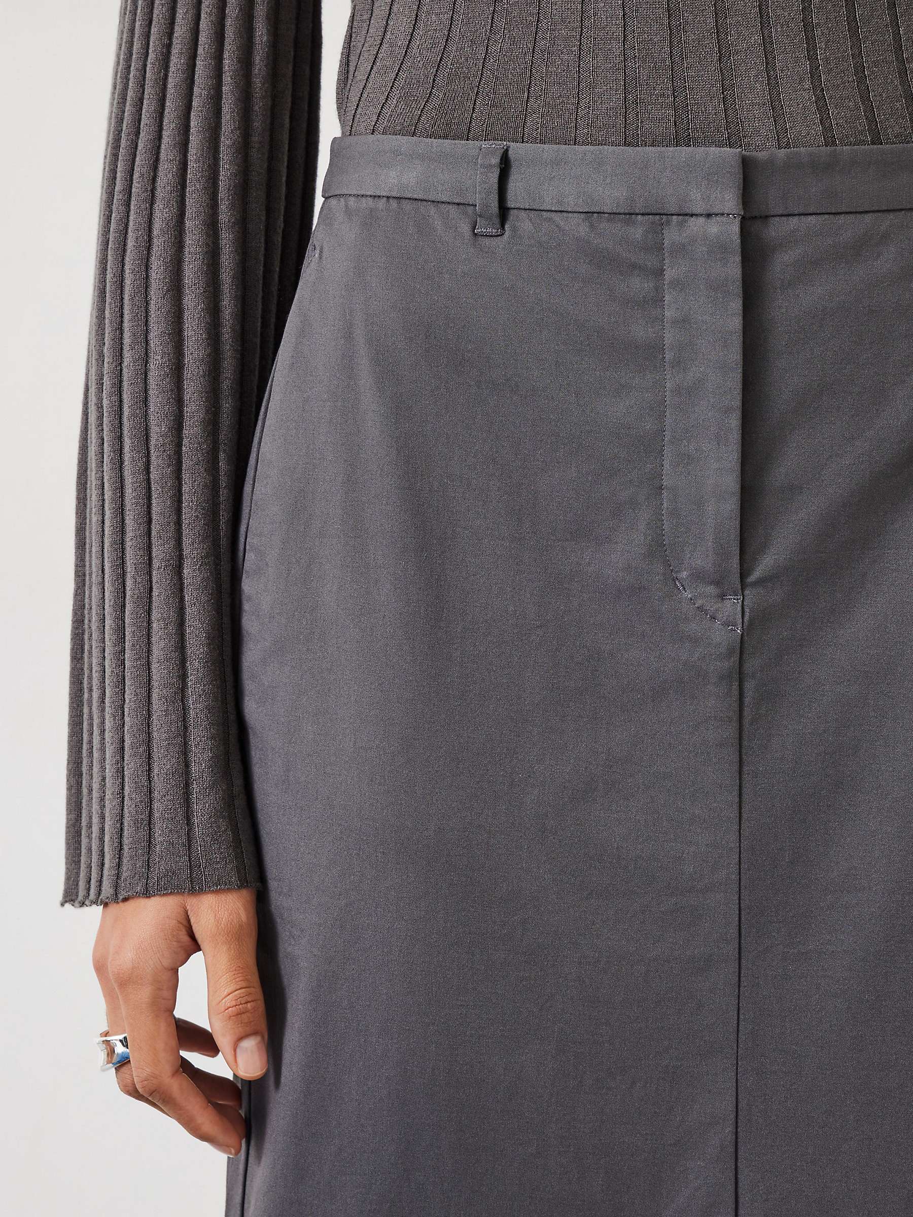 Buy HUSH Farrah Column Maxi Cotton Skirt, Deep Grey Online at johnlewis.com