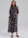 Cape Cove Smugle Abstract Print Jersey Midi Dress, Black/Multi