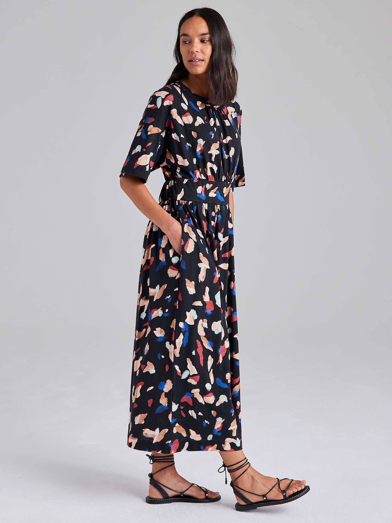 Buy Cape Cove Smugle Abstract Print Jersey Midi Dress, Black/Multi Online at johnlewis.com