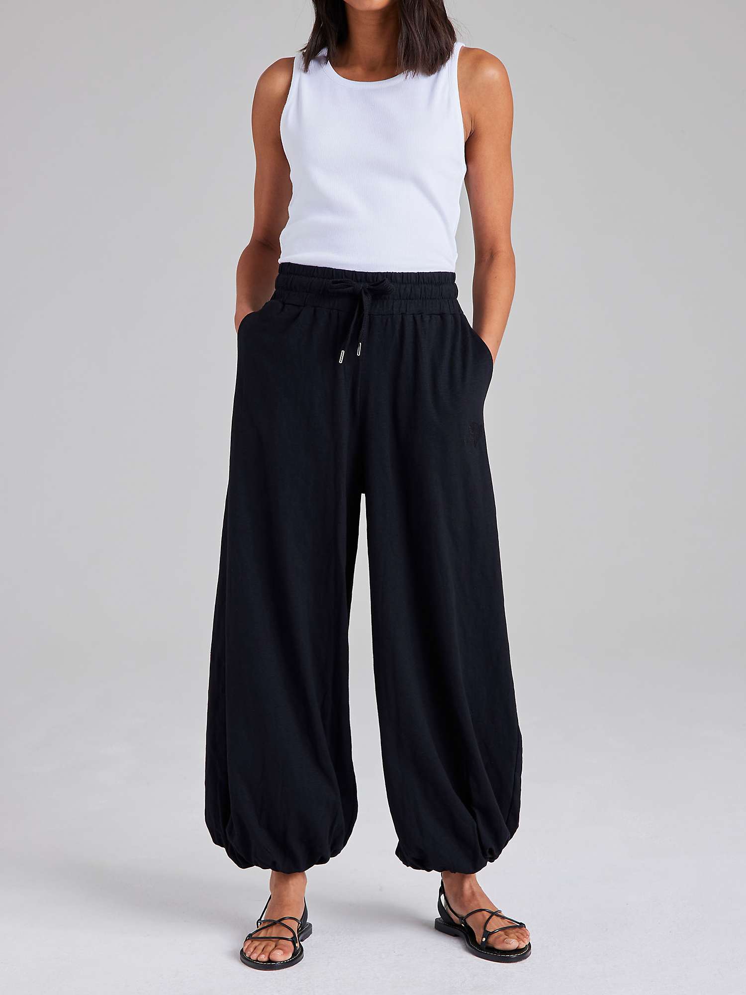 Buy Cape Cove Sia Slub Jersey Trousers, Black Online at johnlewis.com