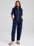 Cape Cove Cotton Twill Utility Jumpsuit, Navy, Navy