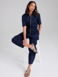 Cape Cove Cotton Twill Utility Jumpsuit, Navy, Navy
