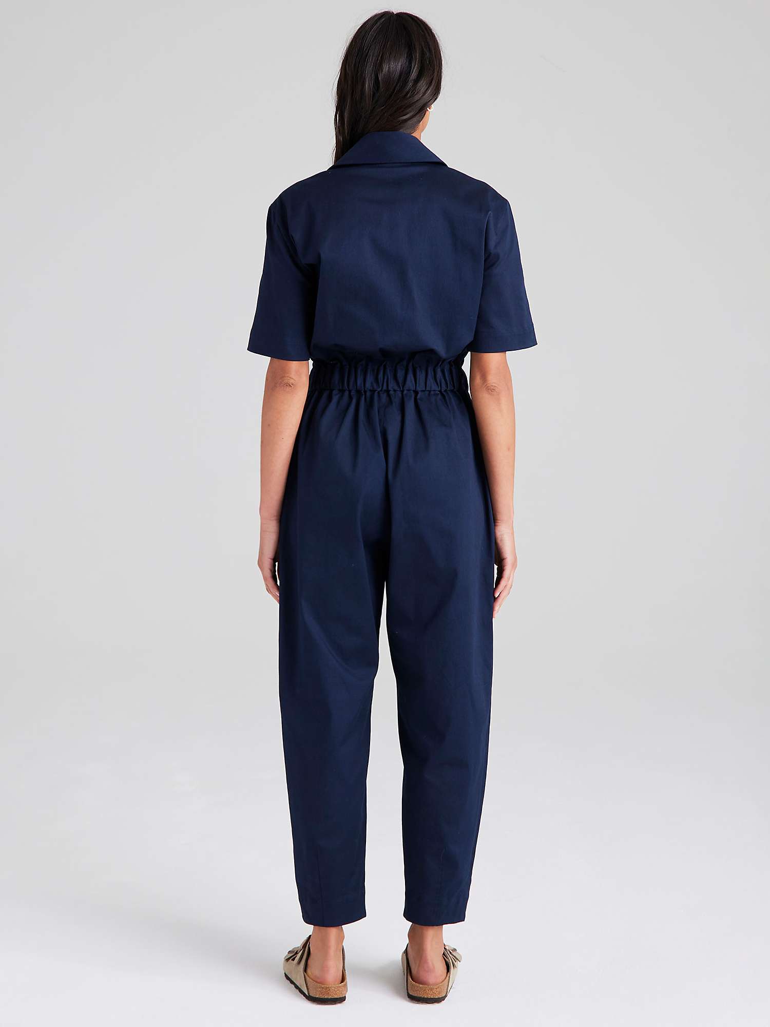 Buy Cape Cove Cotton Twill Utility Jumpsuit, Navy Online at johnlewis.com