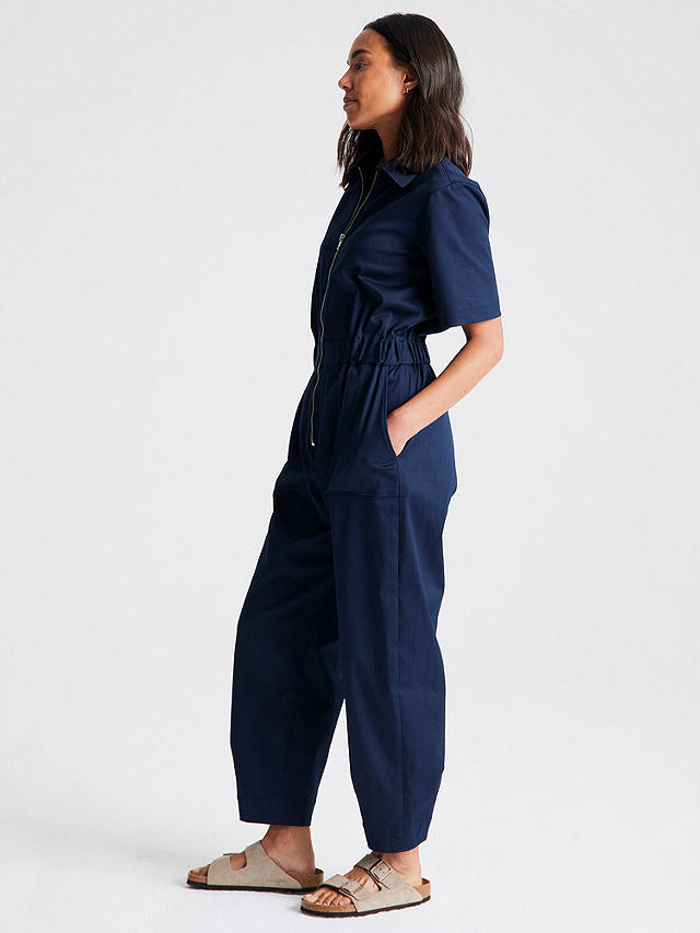 Cape Cove Cotton Twill Utility Jumpsuit, Navy