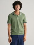 GANT Cotton Pique Short Sleeve Polo Shirt, Green, Green