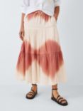 Leon & Harper Juize Tie Dye Tiered Maxi Skirt, Coral