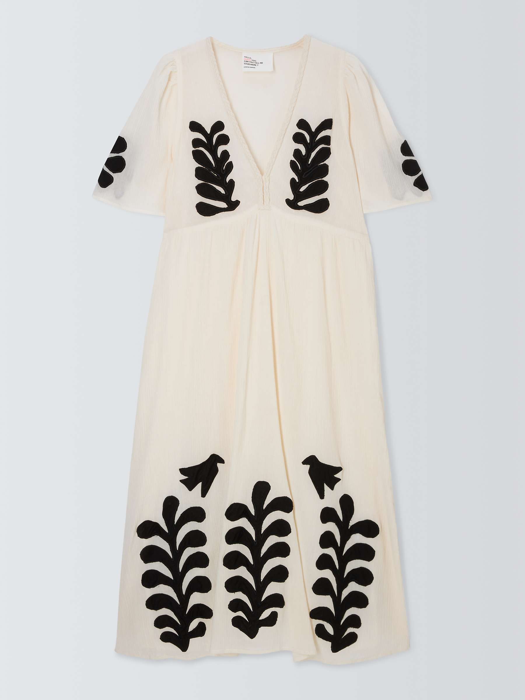 Buy Leon & Harper Roe Birdy Midi Dress, Off White Online at johnlewis.com