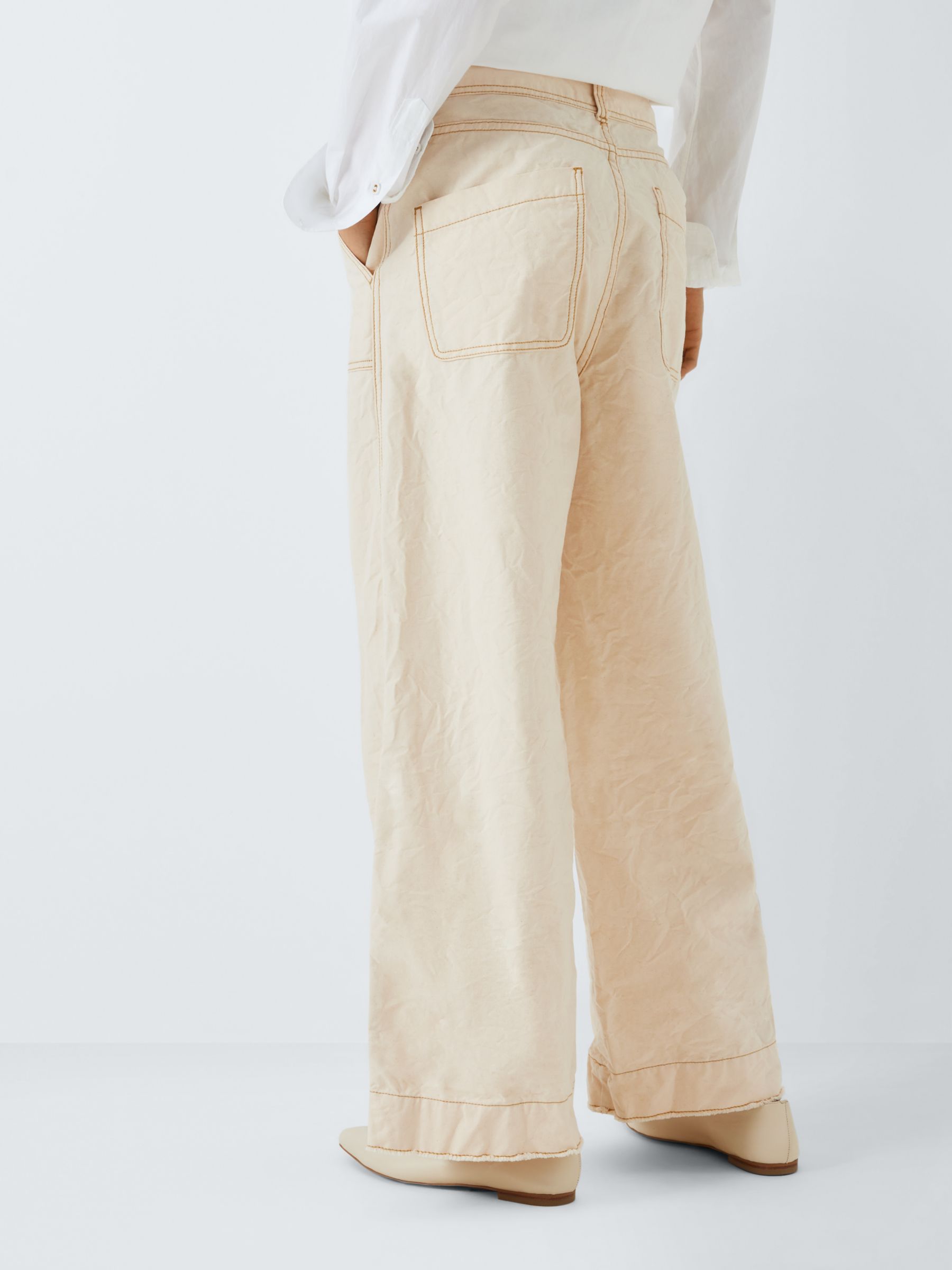 Buy Leon & Harper Prag Wide Leg Trousers, Ecru Online at johnlewis.com