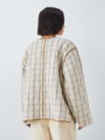 Leon & Harper Volcana Check Quilted Jacket, Cream