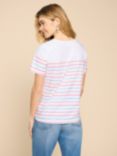 White Stuff Abbie Stripe T-Shirt, Ivory/Multi
