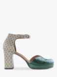 Chie Mihara Damaho Leather Heeled Sandals, Forest Blue