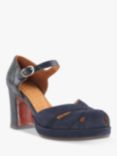 Chie Mihara Demin Leather Heeled Sandals, Navy