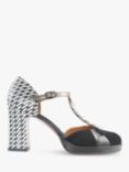 Chie Mihara Dafaba Leather Heeled Sandals, Black Dali Plomo