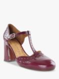 Chie Mihara Mante Leather Heeled Mary Jane Brogues, Wine Dali