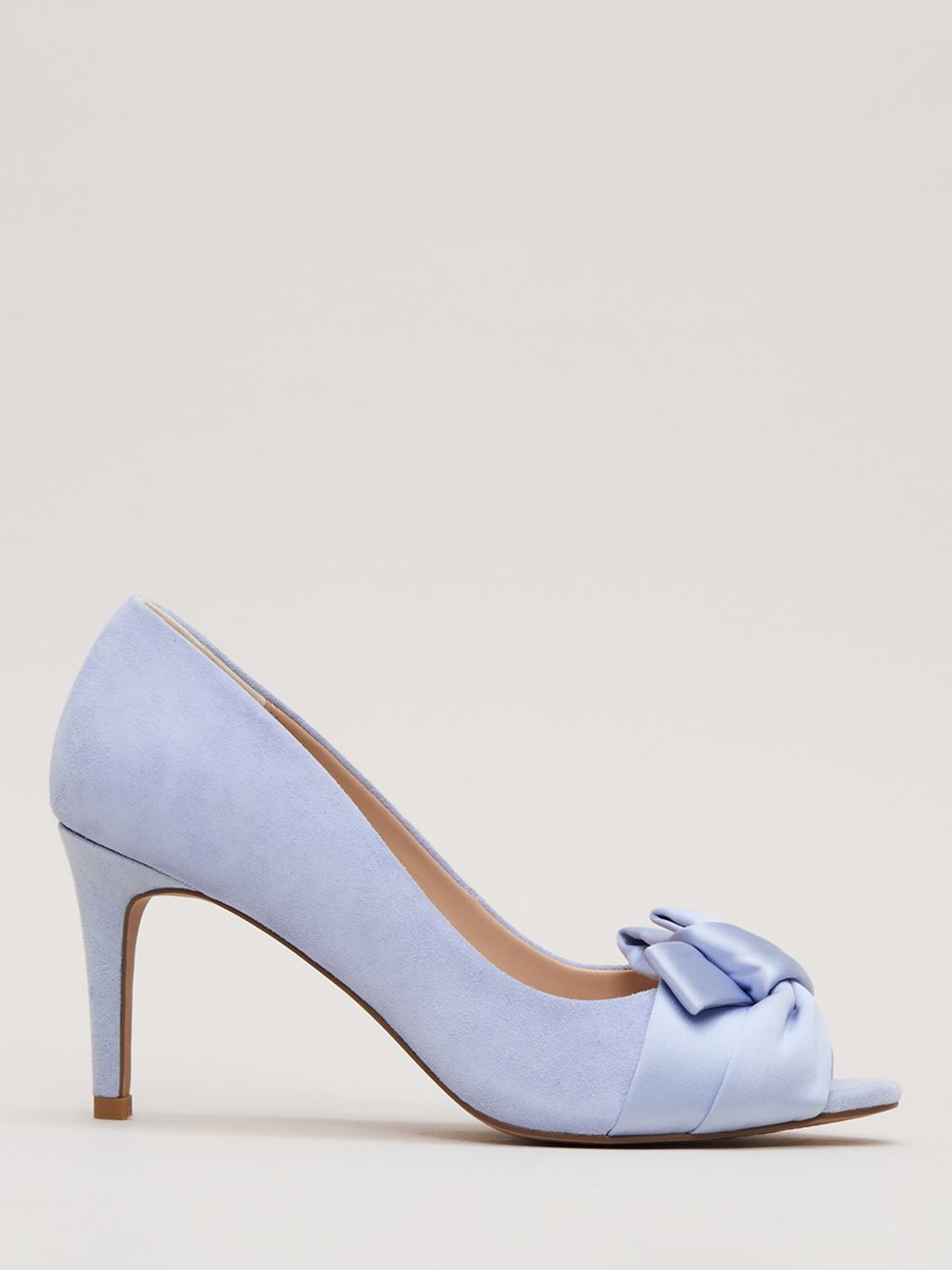 Phase Eight Knot Detail Peeptoe Shoes, Pale Blue at John Lewis & Partners
