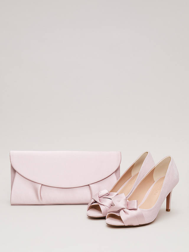 Phase Eight Knot Detail Peeptoe Shoes, Pale Pink