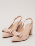 Phase Eight Suede Bow Detail Slingback Court Shoes, Neutral