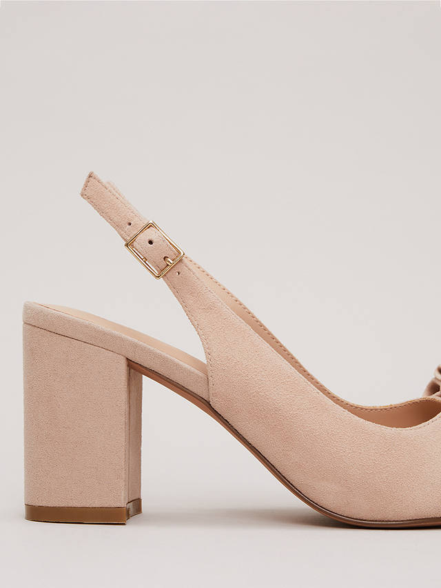 Phase Eight Suede Bow Detail Slingback Court Shoes, Neutral