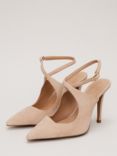 Phase Eight Suede Cross Ankle Strap High Heel Shoes, Neutral