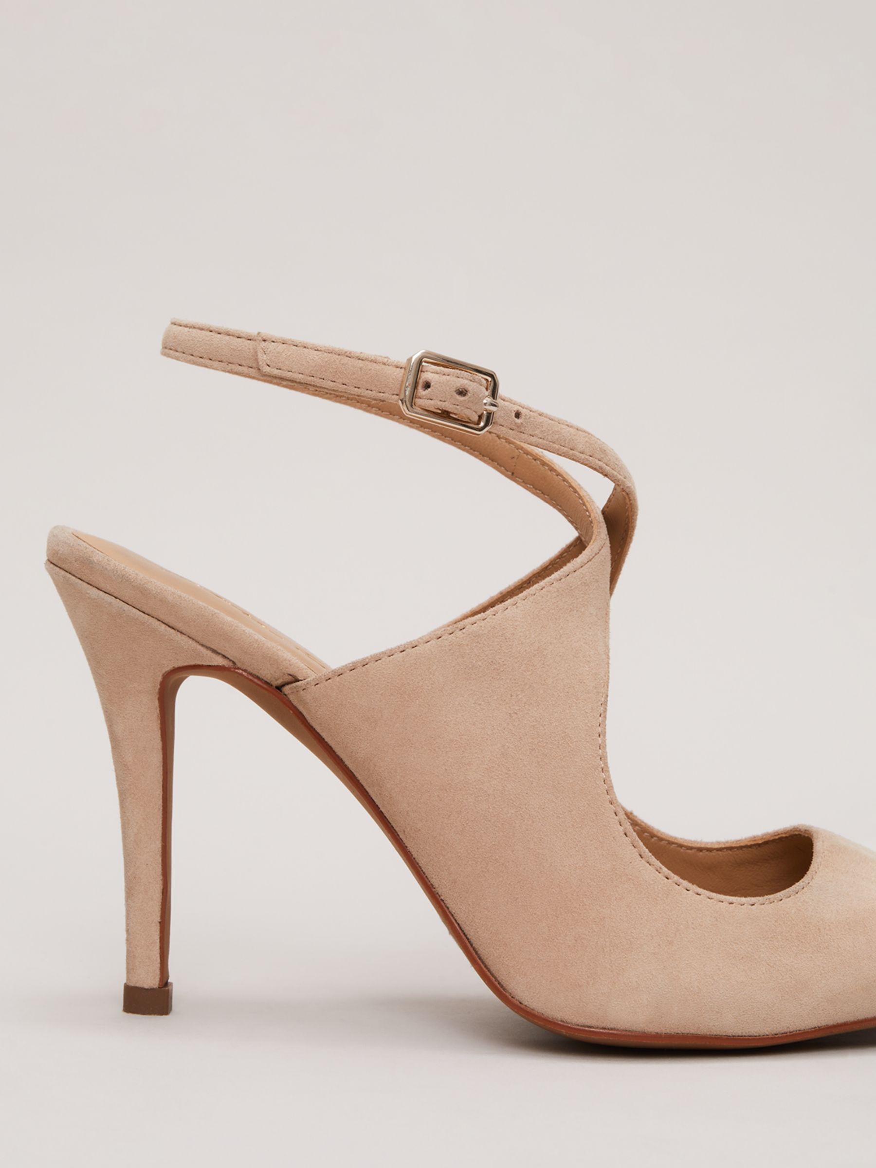 Buy Phase Eight Suede Cross Ankle Strap High Heel Shoes, Neutral Online at johnlewis.com