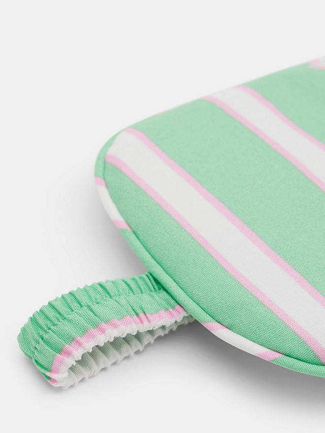HUSH Stripe Cotton Sleep Mask, Green/Pink