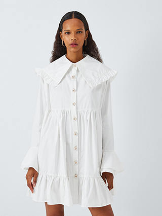 Sister Jane Curious Statement Collar Mini Dress, White
