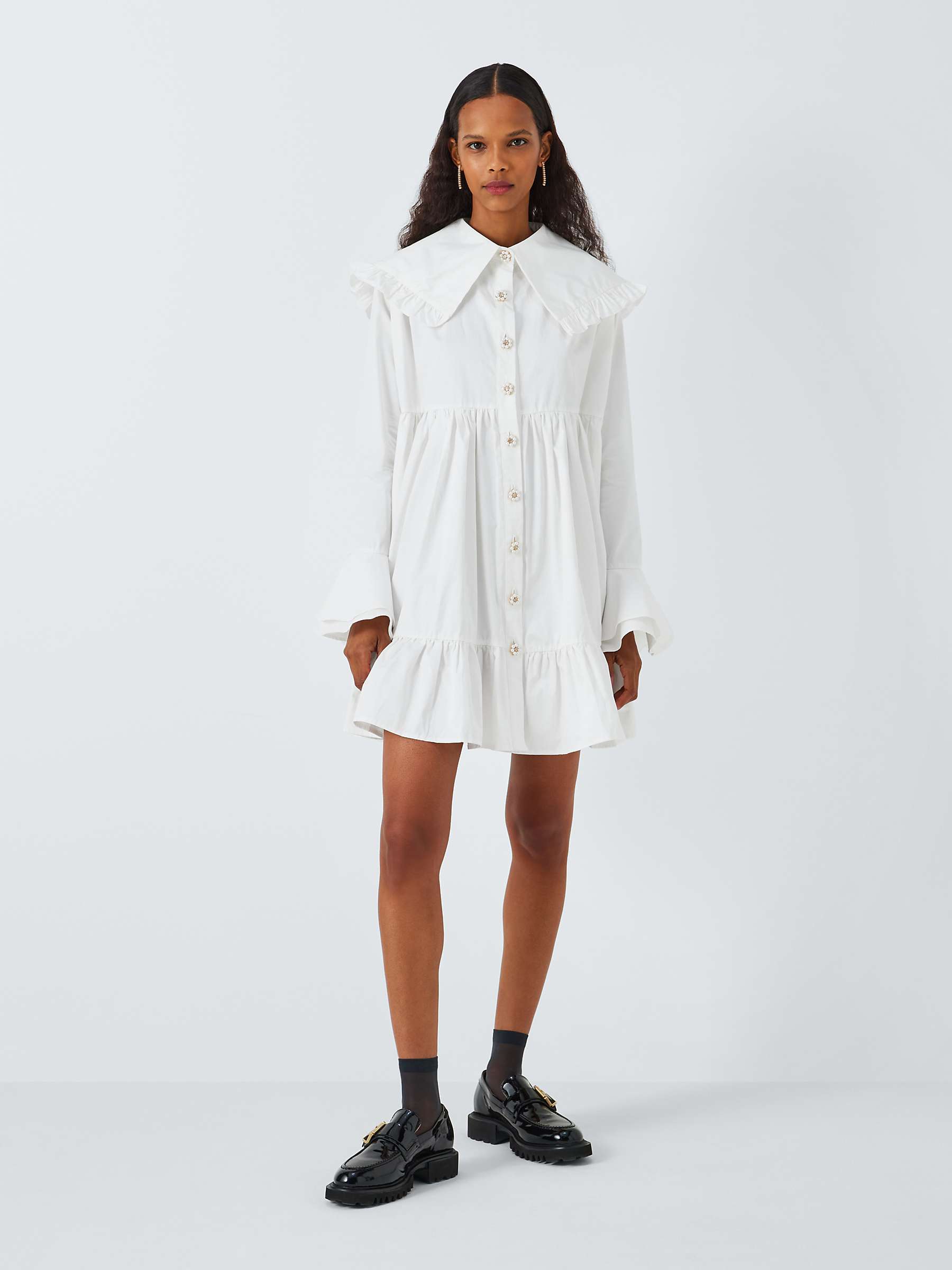 Buy Sister Jane Curious Statement Collar Mini Dress, White Online at johnlewis.com
