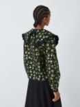 Sister Jane Dream Floral Jacquard Statement Collar Shirt, Black/Multi, Black/Multi