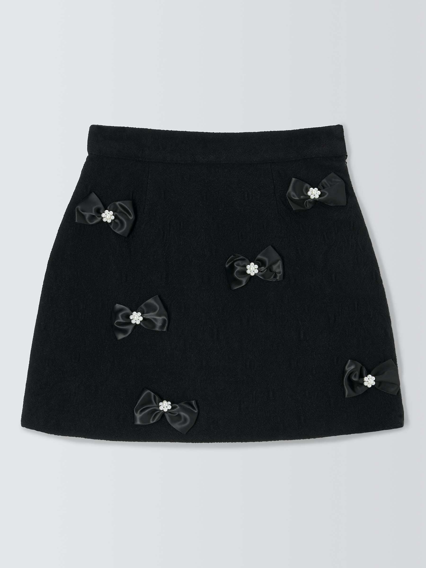 Buy Sister Jane Dream Pearl Bow Embellished Mini Skirt, Black Online at johnlewis.com