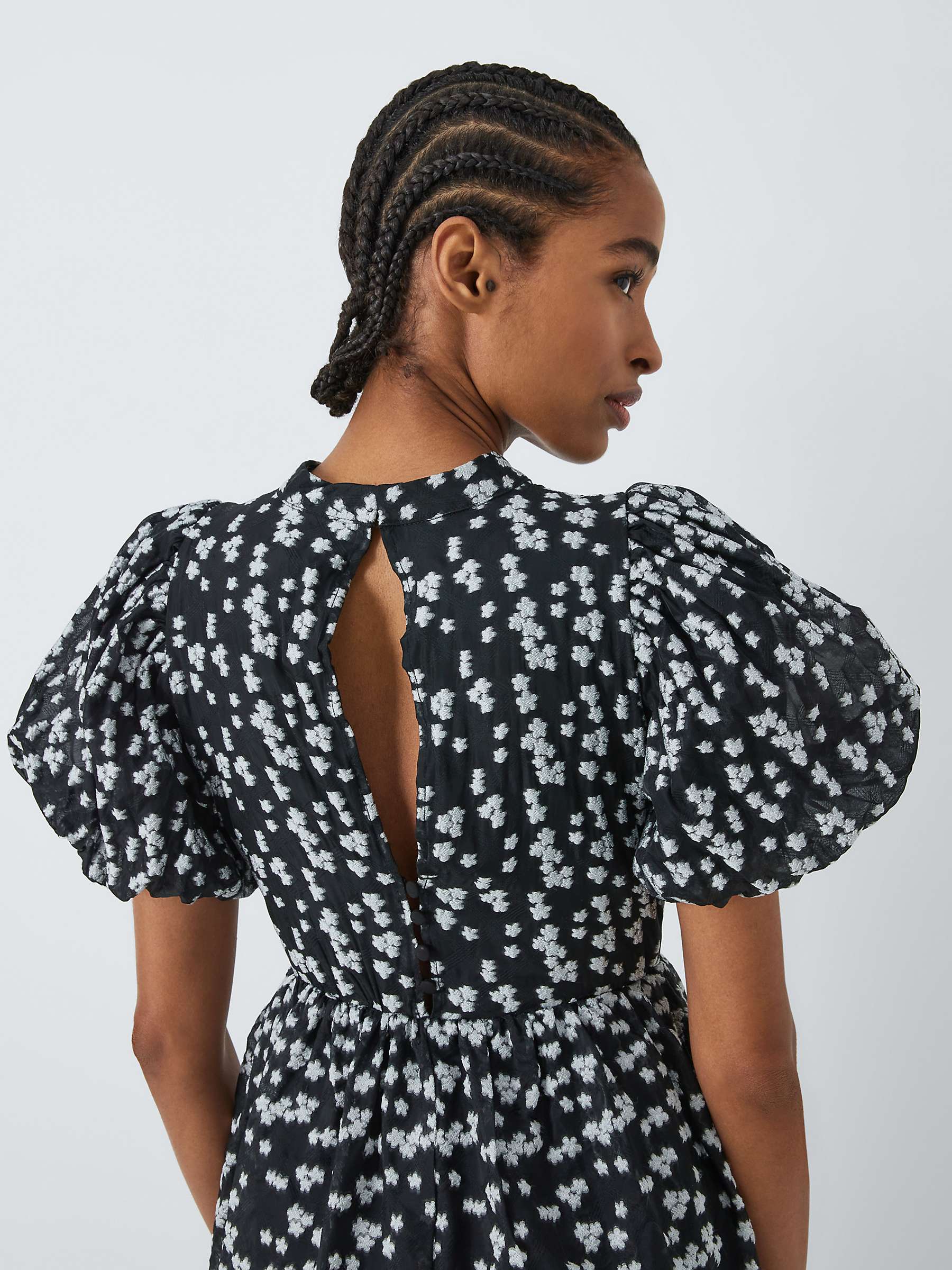 Buy Sister Jane Dream Ditsy Floral Jacquard Midi Dress, Black Online at johnlewis.com