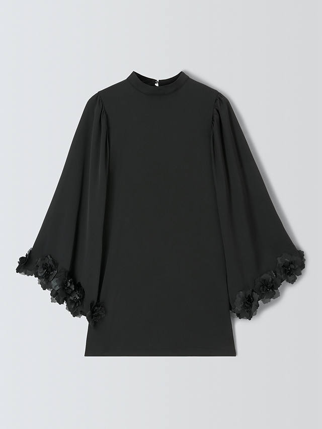 Sister Jane Dream Flower Trim Crepe Mini Dress, Black