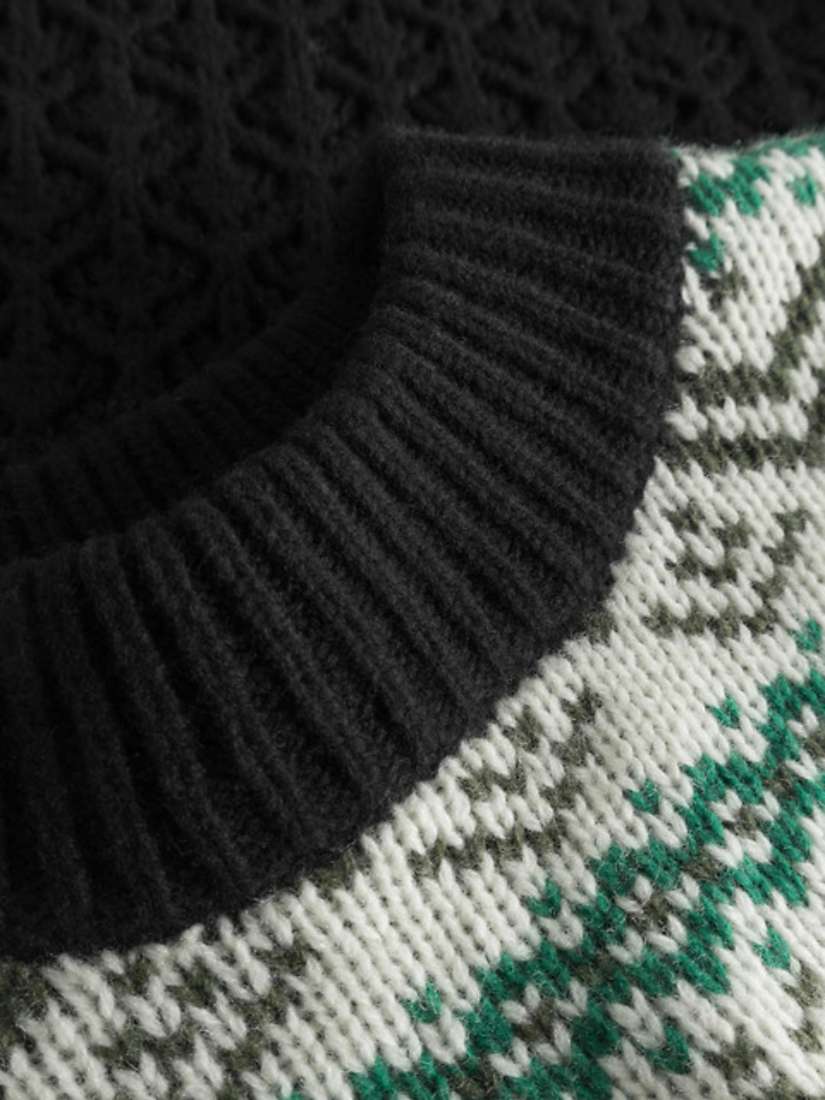 Buy nué notes Colton Nordic Stripe Wool Blend Jumper, Black/Multi Online at johnlewis.com