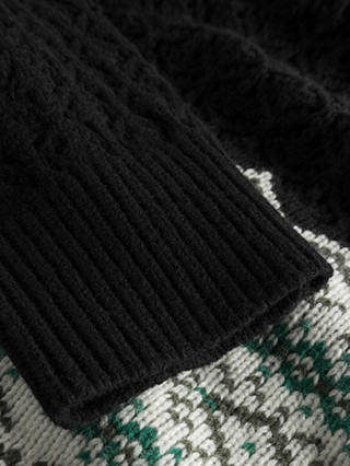 nué notes Colton Nordic Stripe Wool Blend Jumper, Black/Multi