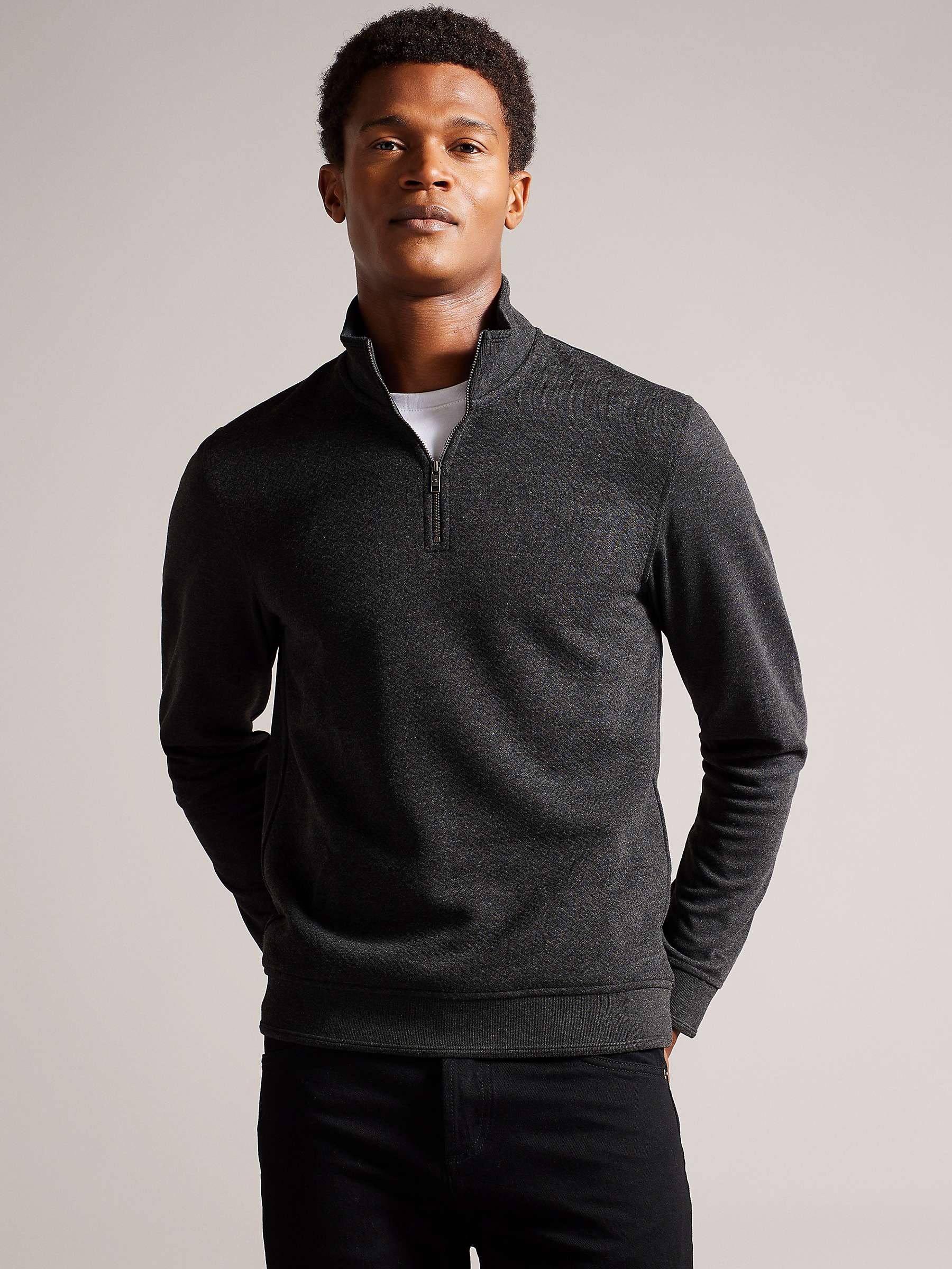 Buy Ted Baker Tolti Quilted Jersey Half Zip Long Sleeve Top Online at johnlewis.com