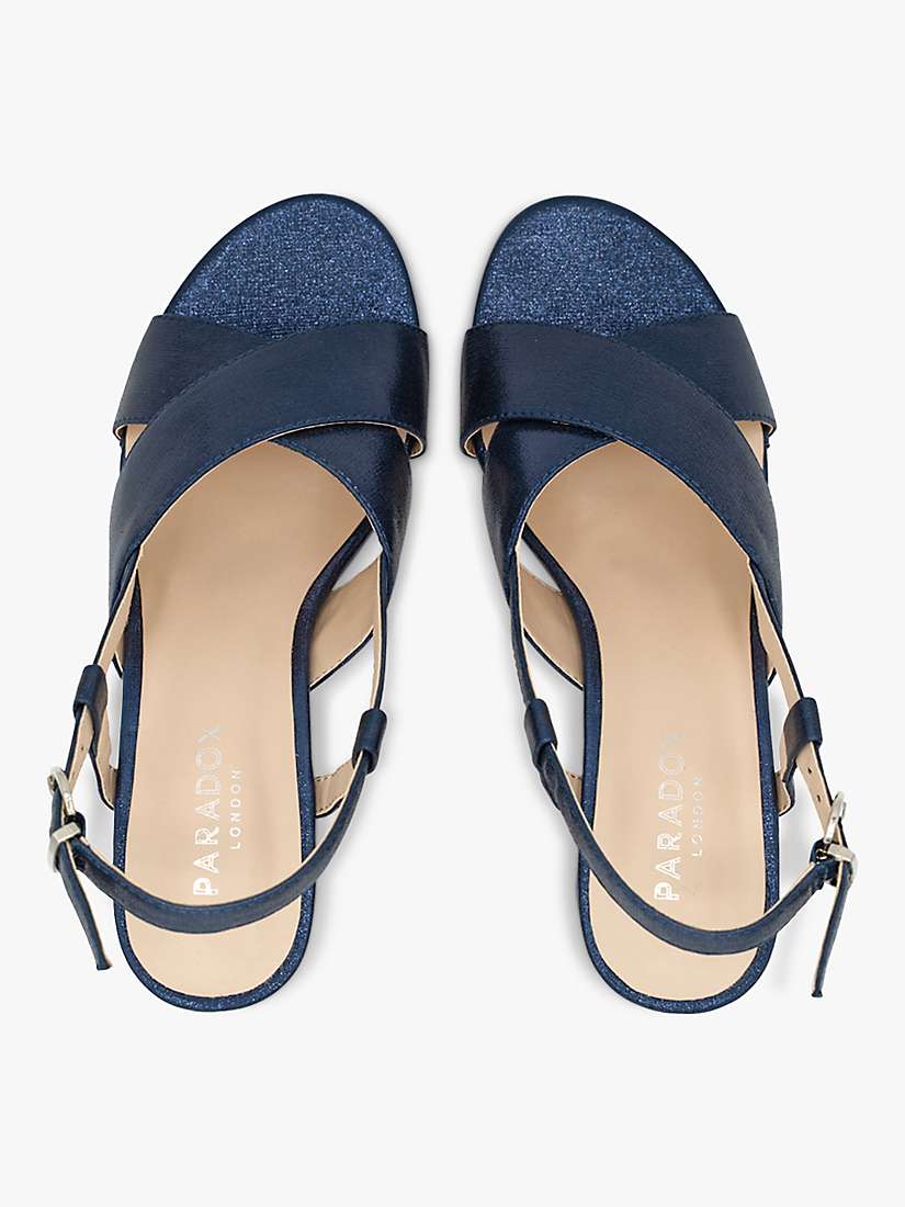 Buy Paradox London Ilana Shimmer Round Block Heel Sandals Online at johnlewis.com