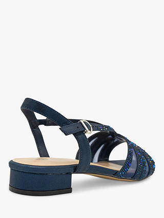 Paradox London Quest Wide Fit Glitter Sandals, Navy