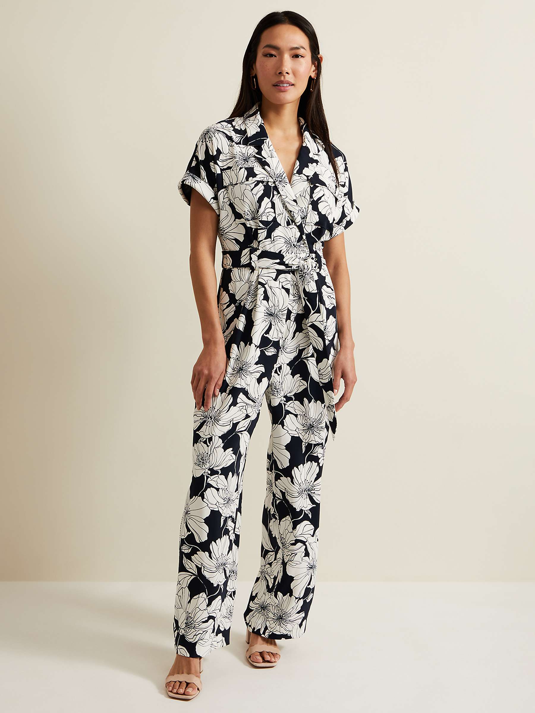 Buy Phase Eight Constance Floral Jumpsuit, Navy/Ivory Online at johnlewis.com