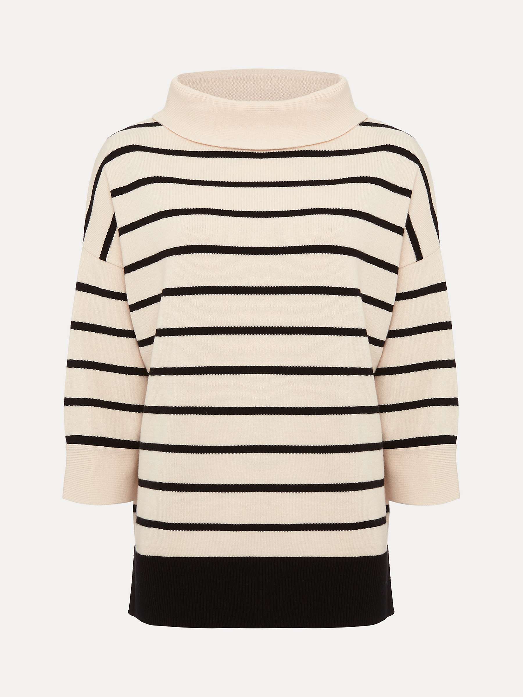 Buy Phase Eight Salima Stripe Jumper, Black/Ivory Online at johnlewis.com