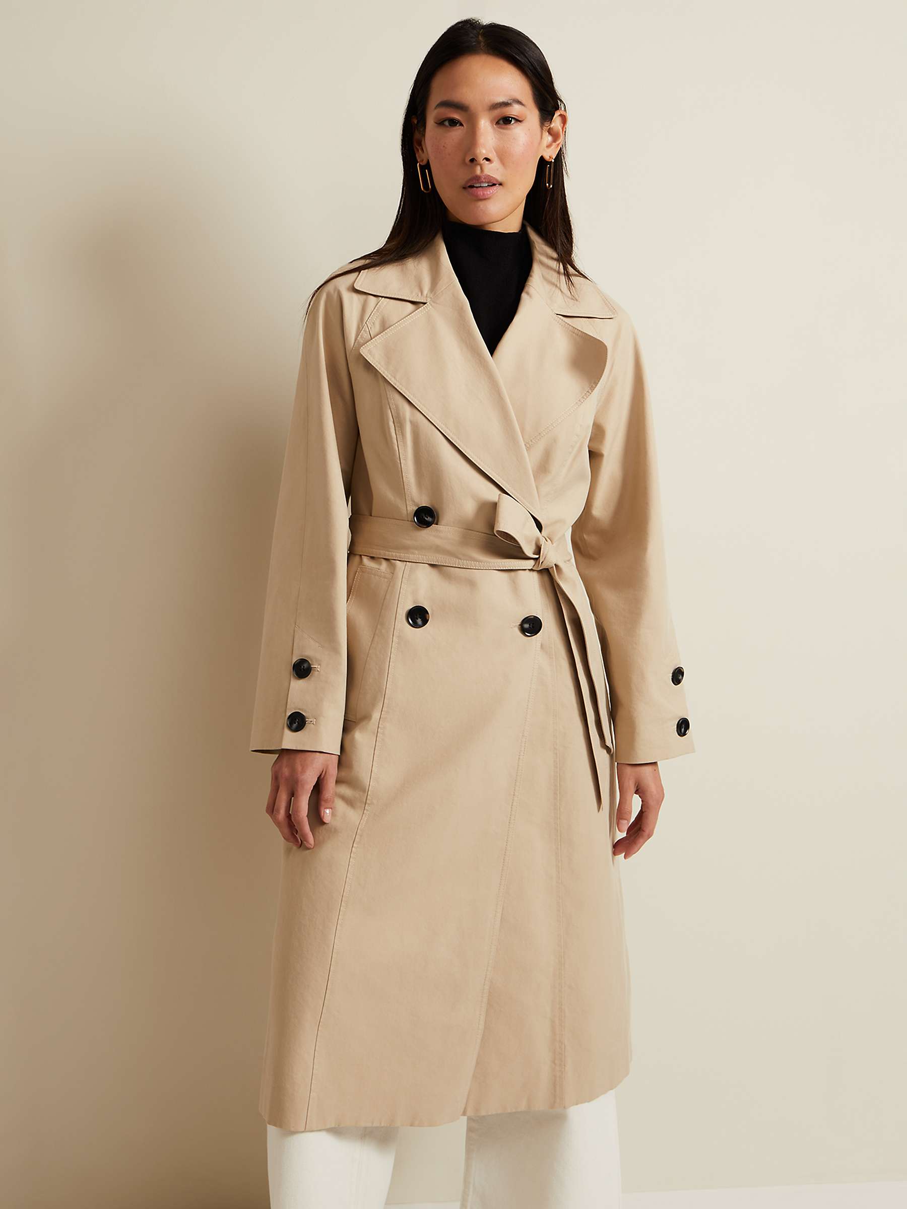 Buy Phase Eight Sandy Button Detail Trench Coat, Camel Online at johnlewis.com