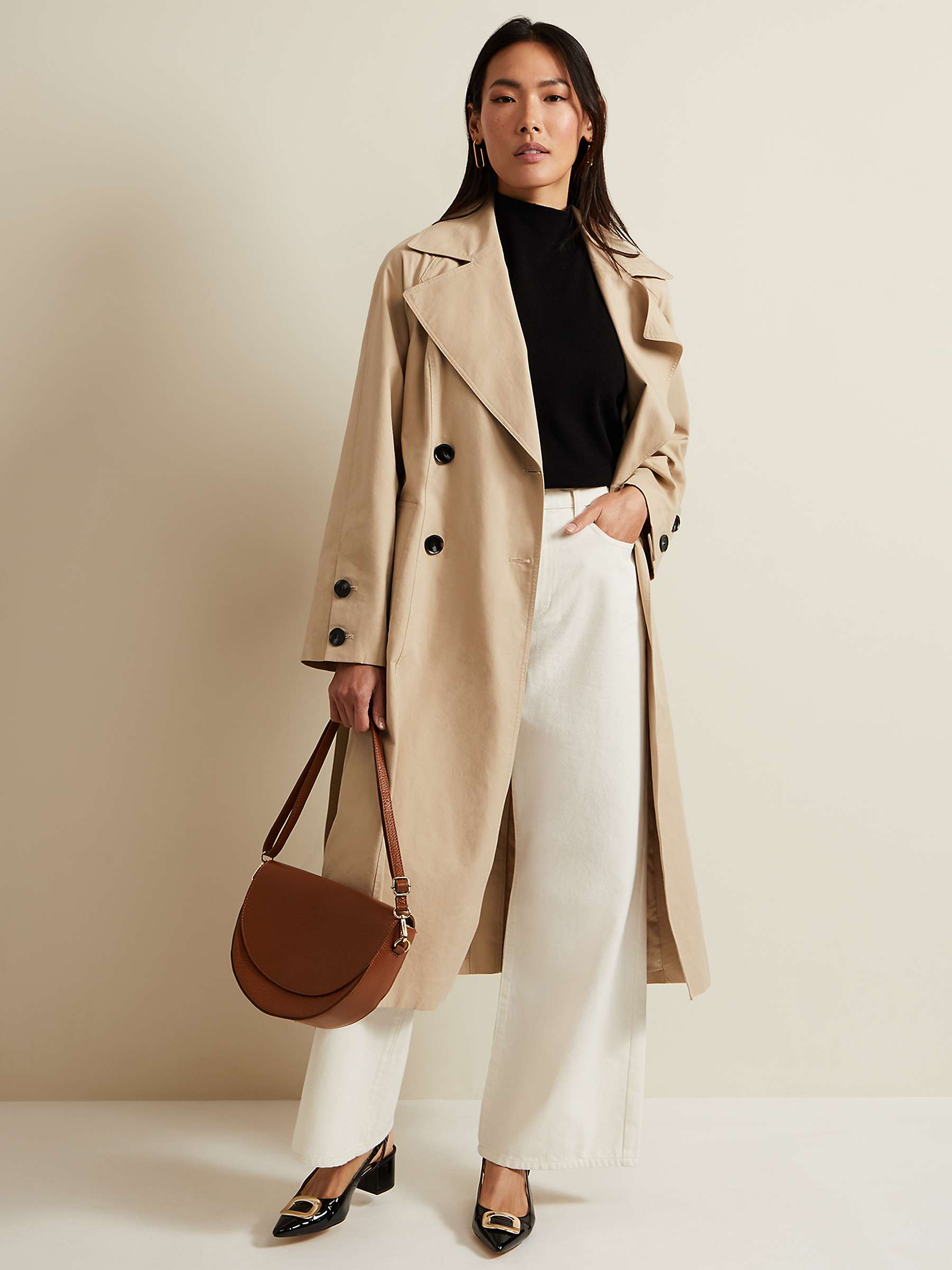 Buy Phase Eight Sandy Button Detail Trench Coat, Camel Online at johnlewis.com